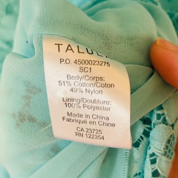 Aritzia Talula Floral Aqua Teal Blue Sleeveless Top Blouse SZ small - Picture 7 of 7